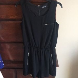 Black zipper romper